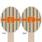 Orange & Blue Stripes Wooden Food Pick - Oval - Double Sided - Front & Back