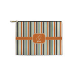 Orange & Blue Stripes Zipper Pouch - Small - 8.5"x6" (Personalized)