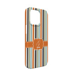 Orange & Blue Stripes iPhone Case - Plastic - iPhone 13 Mini (Personalized)