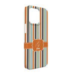 Orange & Blue Stripes iPhone Case - Plastic - iPhone 13 Pro (Personalized)