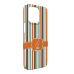 Orange & Blue Stripes iPhone Case - Plastic - iPhone 13 Pro Max (Personalized)