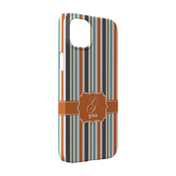 Orange & Blue Stripes iPhone Case - Plastic - iPhone 14 Pro (Personalized)