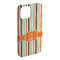 Orange & Blue Stripes iPhone 15 Plus Case - Angle