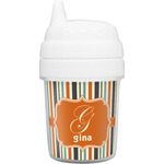 Orange & Blue Stripes Baby Sippy Cup (Personalized)