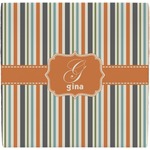 Orange & Blue Stripes Ceramic Tile Hot Pad (Personalized)