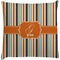 Orange Blue Swirls & Stripes Decorative Pillow Case (Personalized)