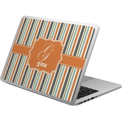 Orange & Blue Stripes Laptop Skin - Custom Sized (Personalized)