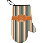 Orange & Blue Stripes Oven Mitt (Personalized)