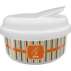 Orange & Blue Stripes Snack Container (Personalized)