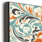 Orange Blue Swirls & Stripes 11x14 Wood Print - Closeup