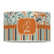 Orange Blue Swirls & Stripes 12" Drum Lampshade - FRONT (Poly Film)