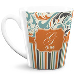 Orange Blue Swirls & Stripes 12 Oz Latte Mug (Personalized)