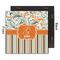 Orange Blue Swirls & Stripes 12x12 Wood Print - Front & Back View