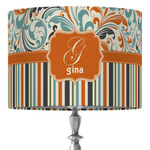 Orange Blue Swirls & Stripes 16" Drum Lamp Shade - Fabric (Personalized)