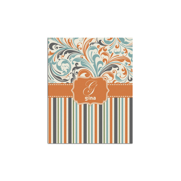 Custom Orange Blue Swirls & Stripes Posters - Matte - 16x20 (Personalized)