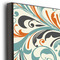 Orange Blue Swirls & Stripes 16x20 Wood Print - Closeup