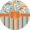 Orange Blue Swirls & Stripes 2" Multipurpose Round Labels - Single Sticker