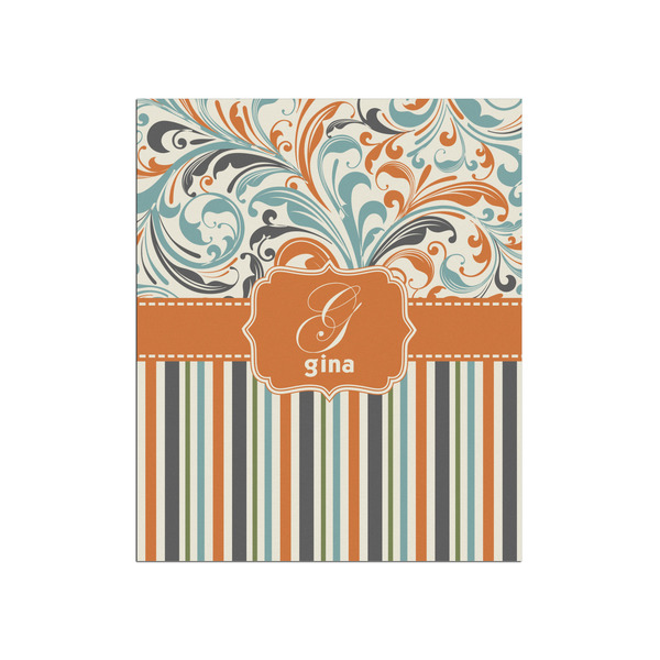 Custom Orange Blue Swirls & Stripes Poster - Matte - 20x24 (Personalized)