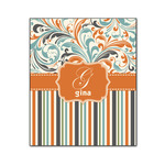 Orange Blue Swirls & Stripes Wood Print - 20x24 (Personalized)