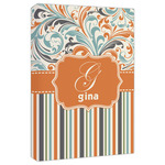 Orange Blue Swirls & Stripes Canvas Print - 20x30 (Personalized)