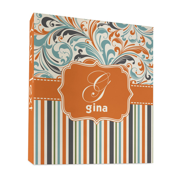 Custom Orange Blue Swirls & Stripes 3 Ring Binder - Full Wrap - 1" (Personalized)