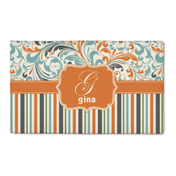Orange Blue Swirls & Stripes 3' x 5' Indoor Area Rug (Personalized)