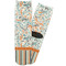 Orange Blue Swirls & Stripes Adult Crew Socks - Single Pair - Front and Back