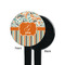 Orange Blue Swirls & Stripes Black Plastic 7" Stir Stick - Single Sided - Round - Front & Back