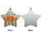 Orange Blue Swirls & Stripes Ceramic Flat Ornament - Star Front & Back (APPROVAL)