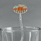 Orange Blue Swirls & Stripes Clear Plastic 7" Stir Stick - Oval - Main