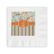 Orange Blue Swirls & Stripes Coined Cocktail Napkins (Personalized)