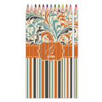 Orange Blue Swirls & Stripes Colored Pencils (Personalized)