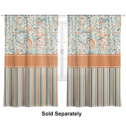 Orange Blue Swirls & Stripes Curtain Panel - Custom Size