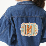 Orange Blue Swirls & Stripes Large Custom Shape Patch - 2XL (Personalized)