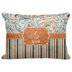 Orange Blue Swirls & Stripes Decorative Baby Pillowcase - 16"x12" (Personalized)