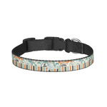 Orange Blue Swirls & Stripes Dog Collar - Small (Personalized)