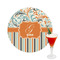 Orange Blue Swirls & Stripes Drink Topper - Medium - Single with Drink