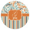 Orange Blue Swirls & Stripes Drink Topper - Small - Single