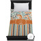 Orange Blue Swirls & Stripes Duvet Cover (TwinXL)