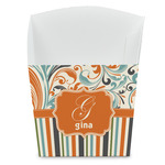 Orange Blue Swirls & Stripes French Fry Favor Boxes (Personalized)