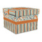 Orange Blue Swirls & Stripes Gift Boxes with Lid - Canvas Wrapped - Large - Front/Main