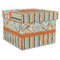 Orange Blue Swirls & Stripes Gift Boxes with Lid - Canvas Wrapped - X-Large - Front/Main