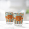 Orange Blue Swirls & Stripes Glass Shot Glass - Standard - LIFESTYLE