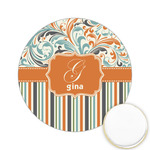 Orange Blue Swirls & Stripes Printed Cookie Topper - 2.15" (Personalized)