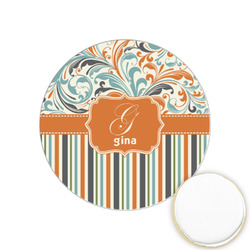 Orange Blue Swirls & Stripes Printed Cookie Topper - 1.25" (Personalized)