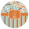 Orange Blue Swirls & Stripes Icing Circle - XSmall - Single