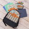 Orange Blue Swirls & Stripes Large Backpack - Black - With Stuff