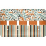 Orange Blue Swirls & Stripes Light Switch Cover (4 Toggle Plate)