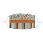 Orange Blue Swirls & Stripes Adult Cloth Face Mask - Standard