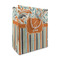 Orange Blue Swirls & Stripes Medium Gift Bag - Front/Main